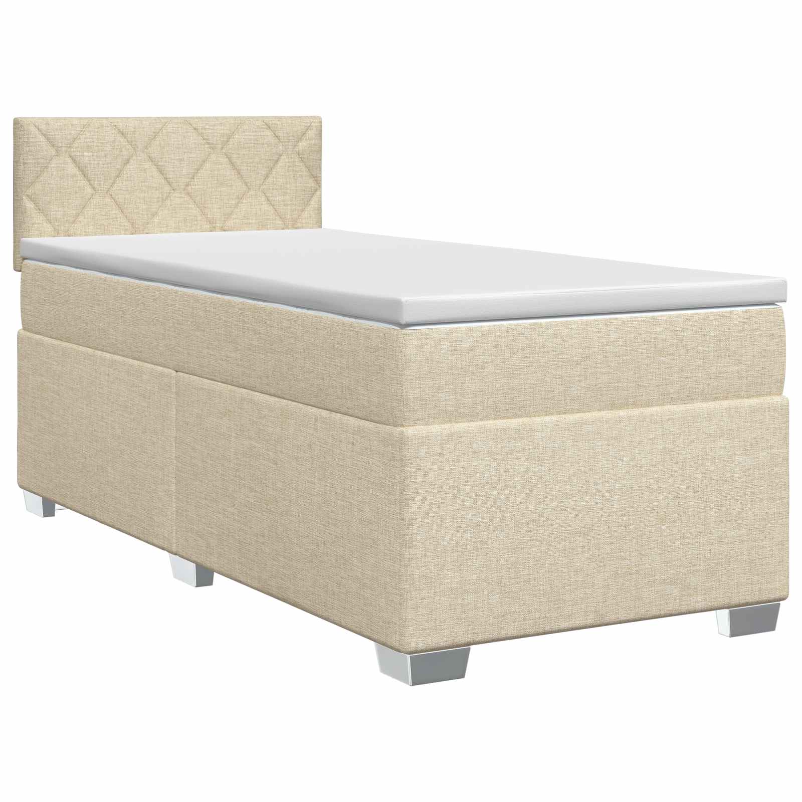Boxspring krevet s madracem Krem 100 x 200 cm Tkanina