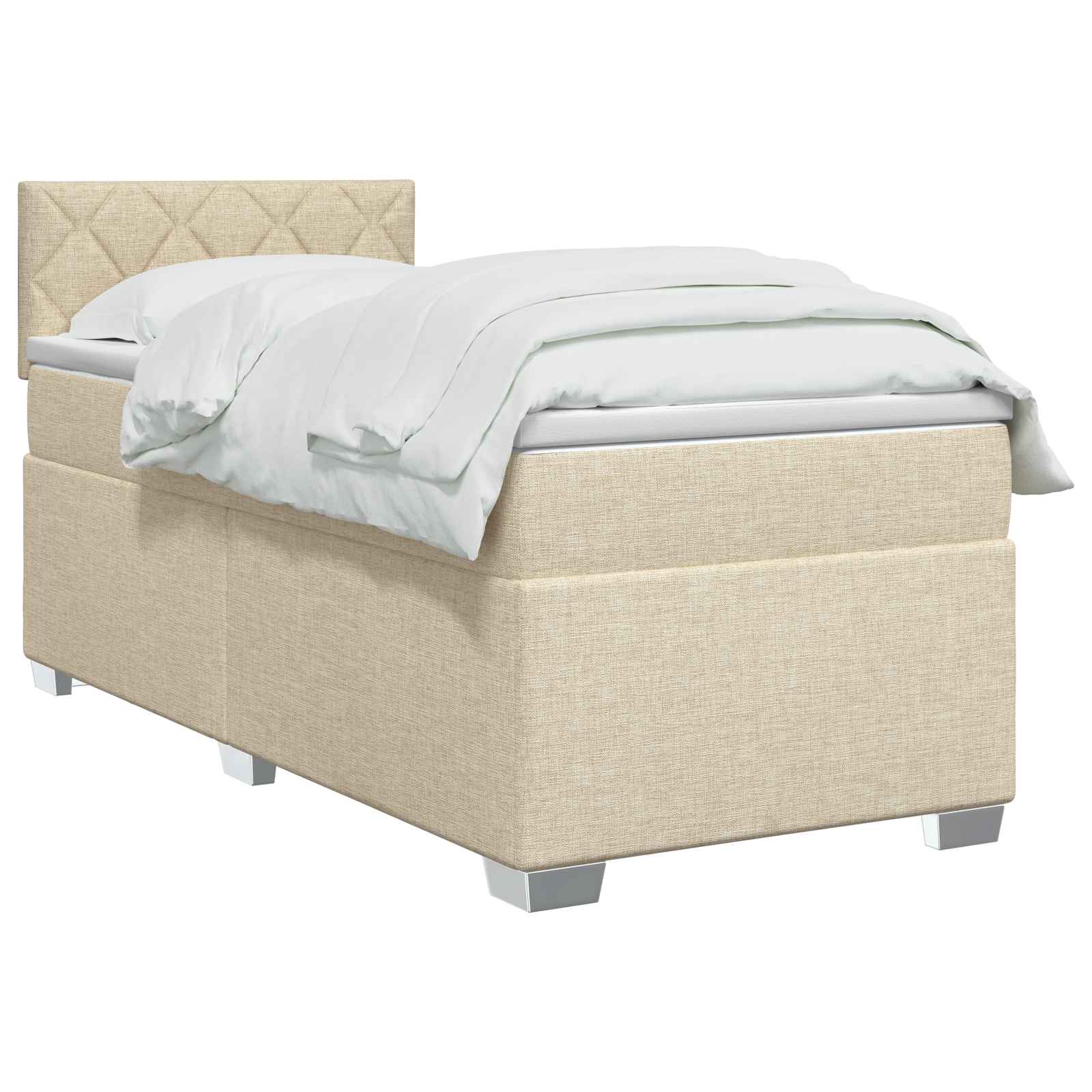 Boxspring krevet s madracem Krem 100 x 200 cm Tkanina