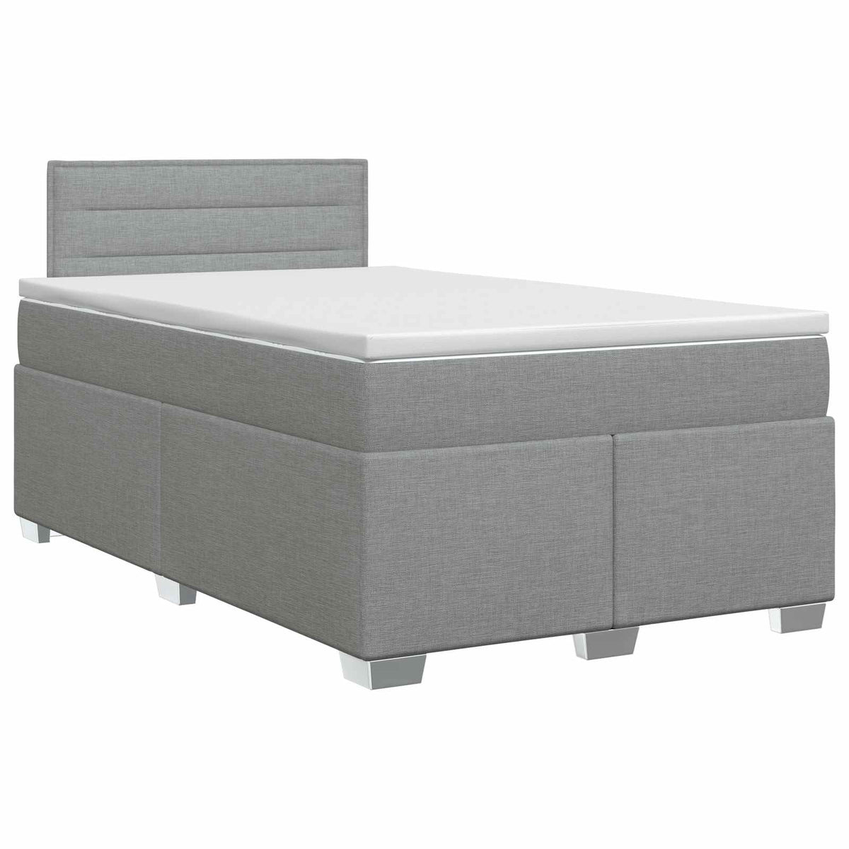 Boxspring krevet s madracem Svjetlosiva 120 x 200 cm Tkanina