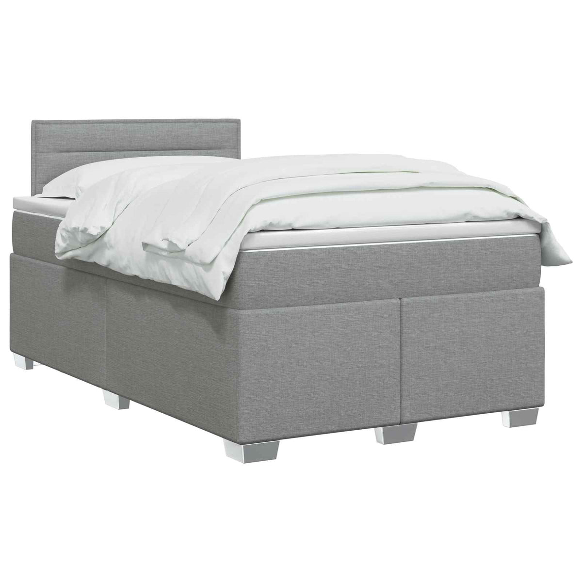 Boxspring krevet s madracem Svjetlosiva 120 x 200 cm Tkanina
