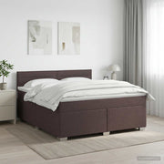 Boxspring krevet s madracem Tamno smeđa 140 x 190 cm Tkanina