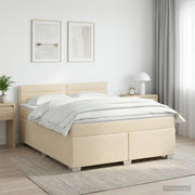 Boxspring krevet s madracem Krem 180 x 200 cm Tkanina