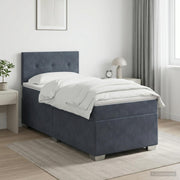Boxspring krevet s madracem Tamnosiva 90 x 190 cm Baršun