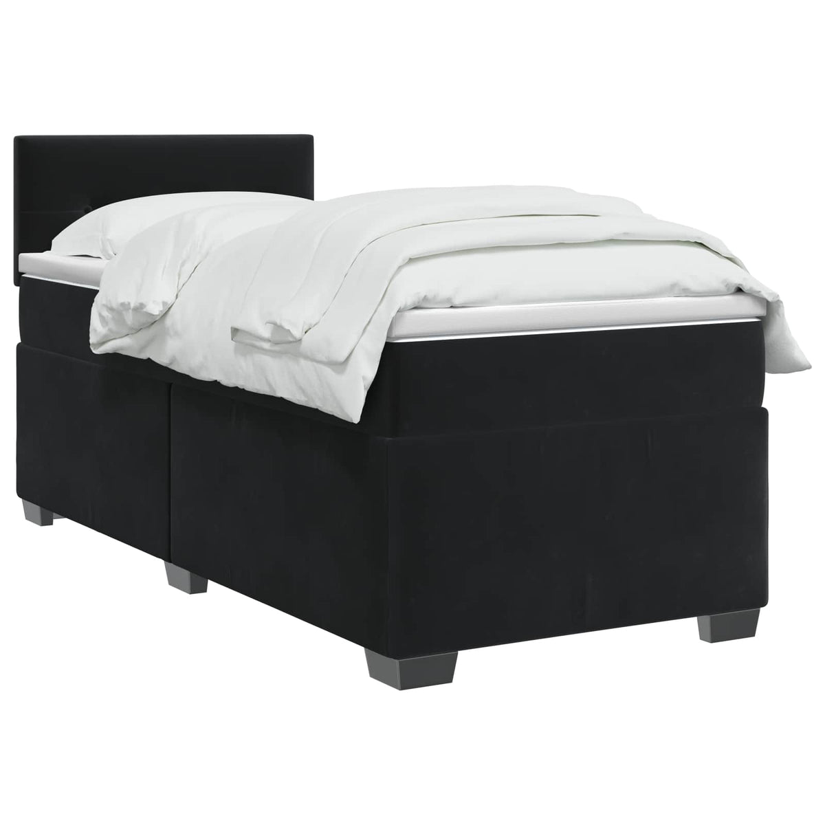 Boxspring krevet s madracem Crna 80 x 200 cm Baršun