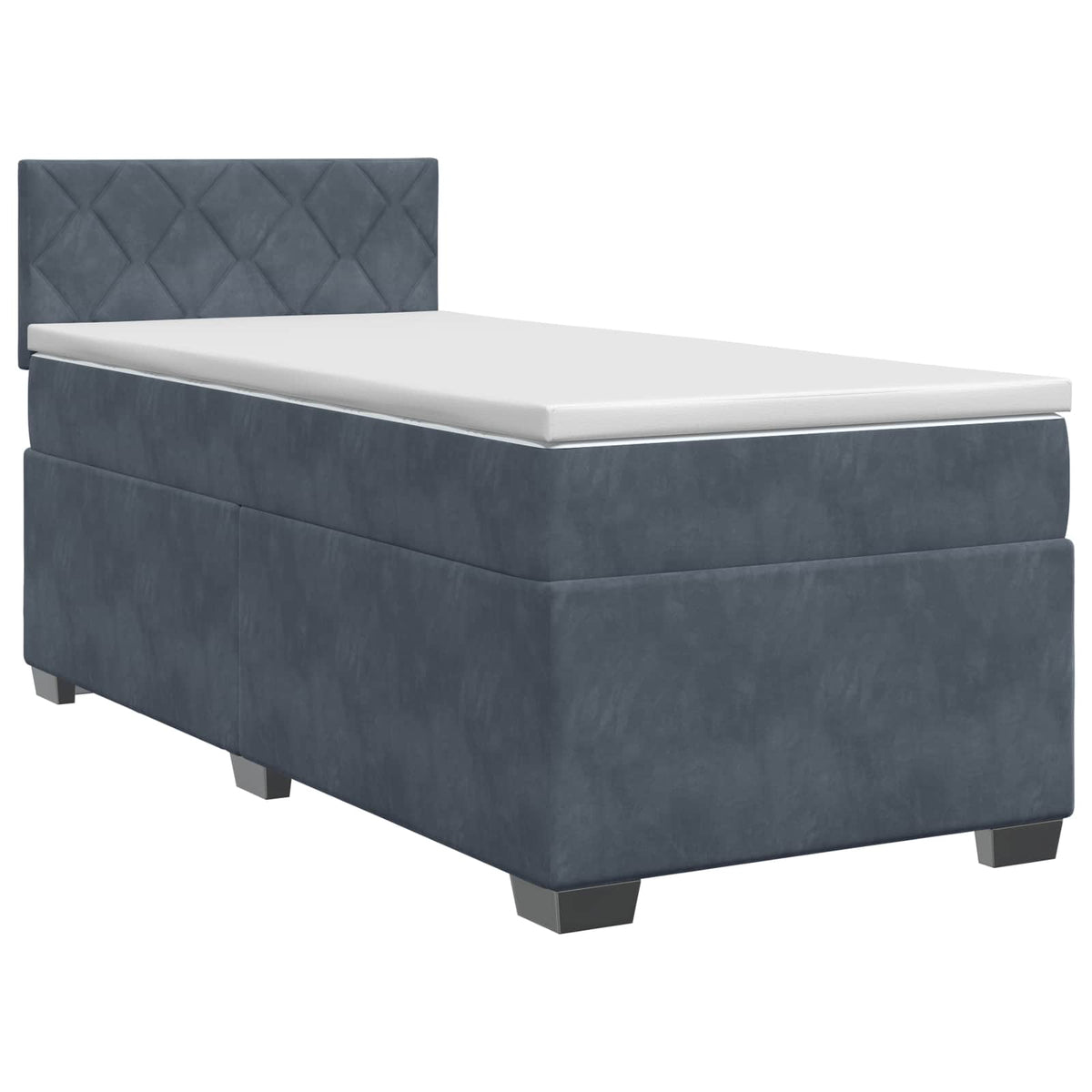 Boxspring krevet s madracem Tamnosiva 90 x 190 cm Baršun