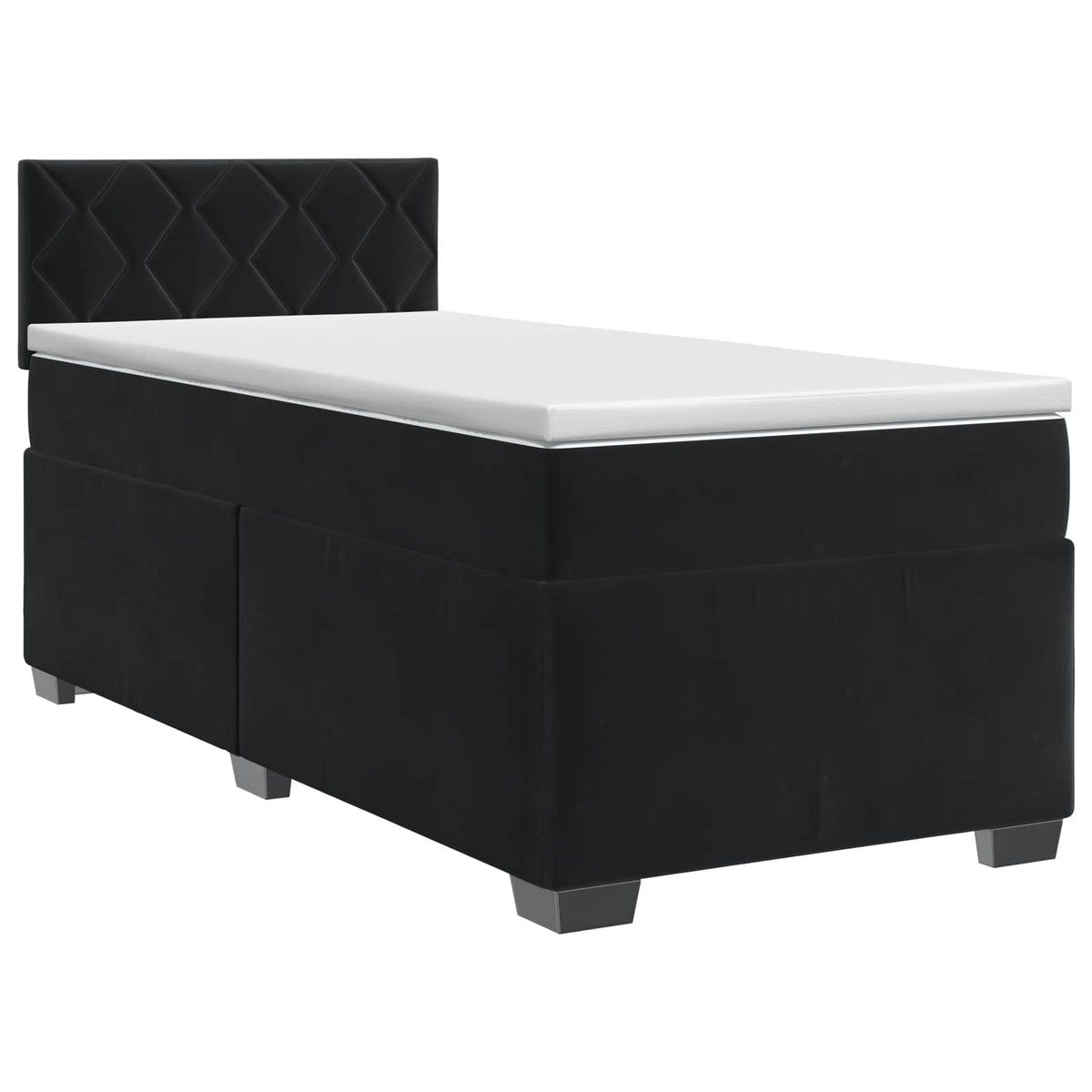 Boxspring krevet s madracem Crna 90 x 190 cm Baršun