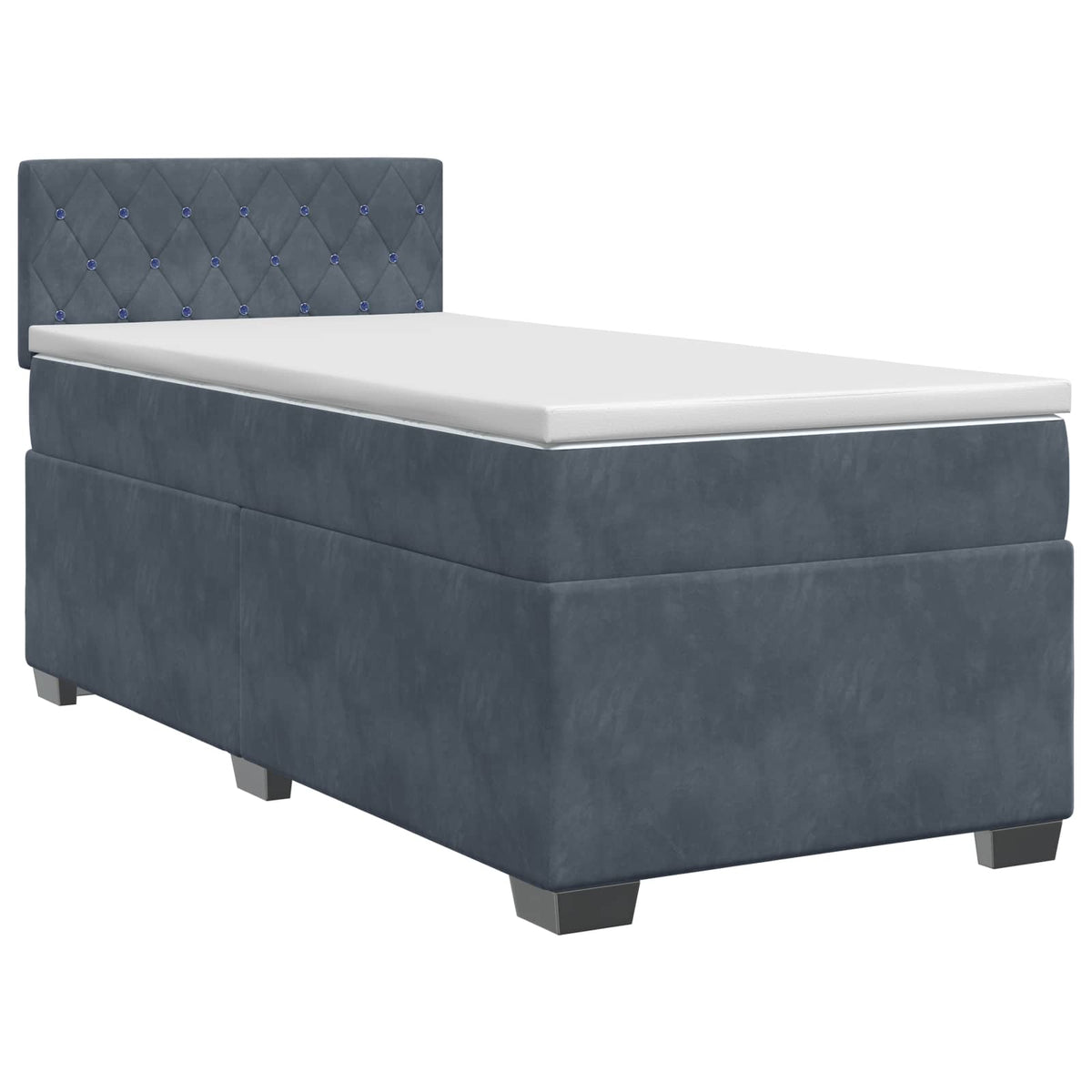 Boxspring krevet s madracem Tamnosiva 100 x 200 cm Baršun