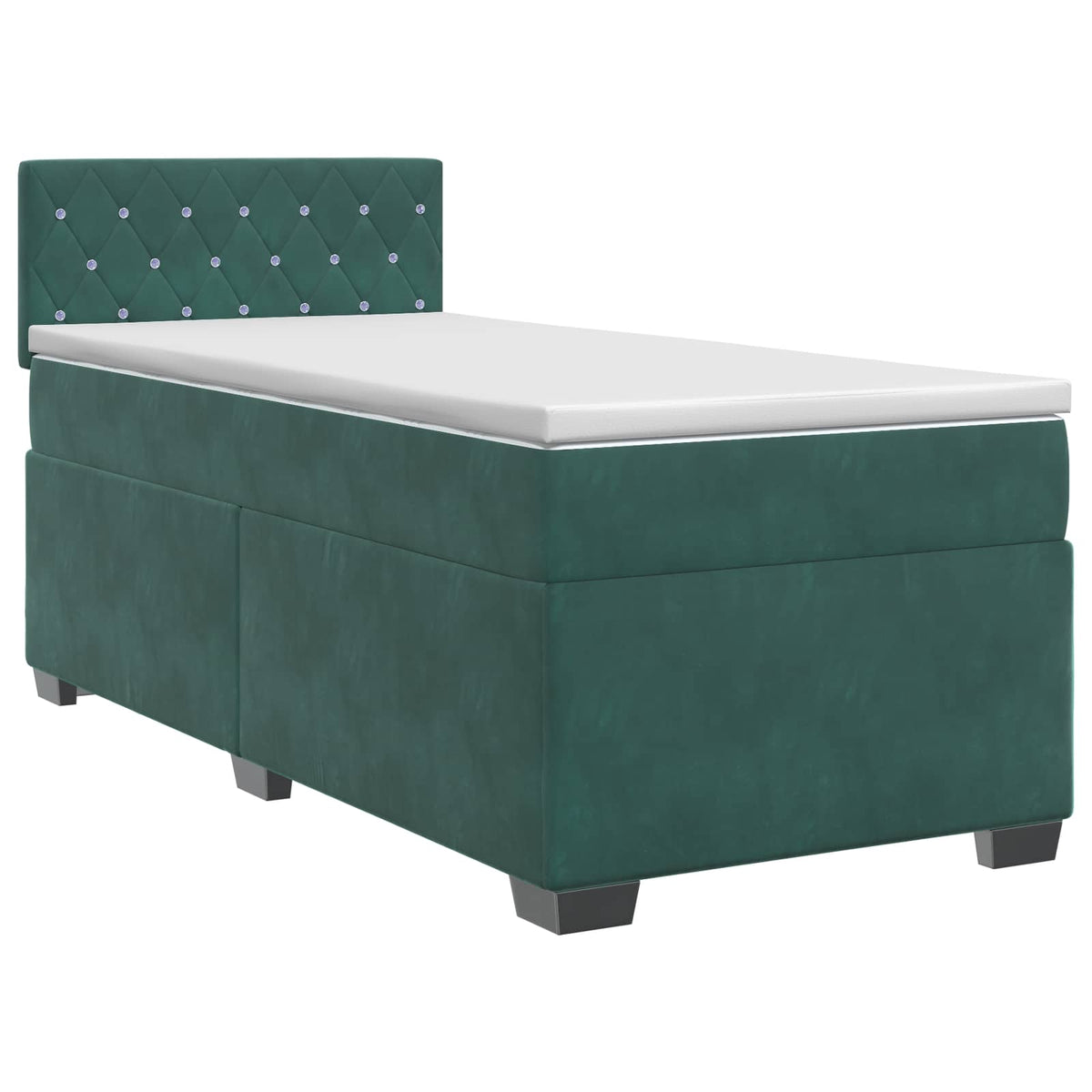 Boxspring krevet s madracem Tamnozelena 100 x 200 cm Baršun