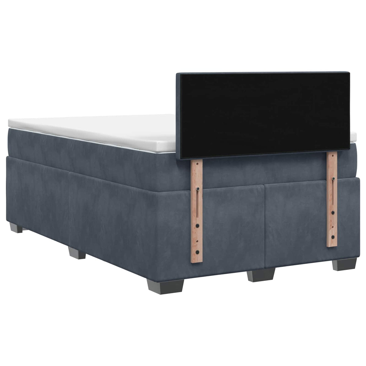 Boxspring krevet s madracem Tamnosiva 120 x 190 cm Baršun