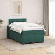 Boxspring krevet s madracem Tamnozelena 120 x 190 cm Baršun