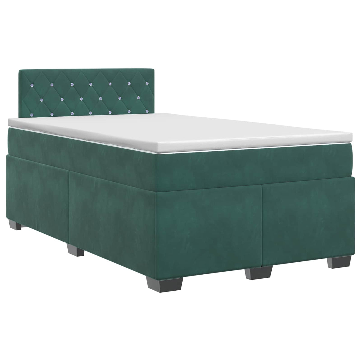 Boxspring krevet s madracem Tamnozelena 120 x 190 cm Baršun