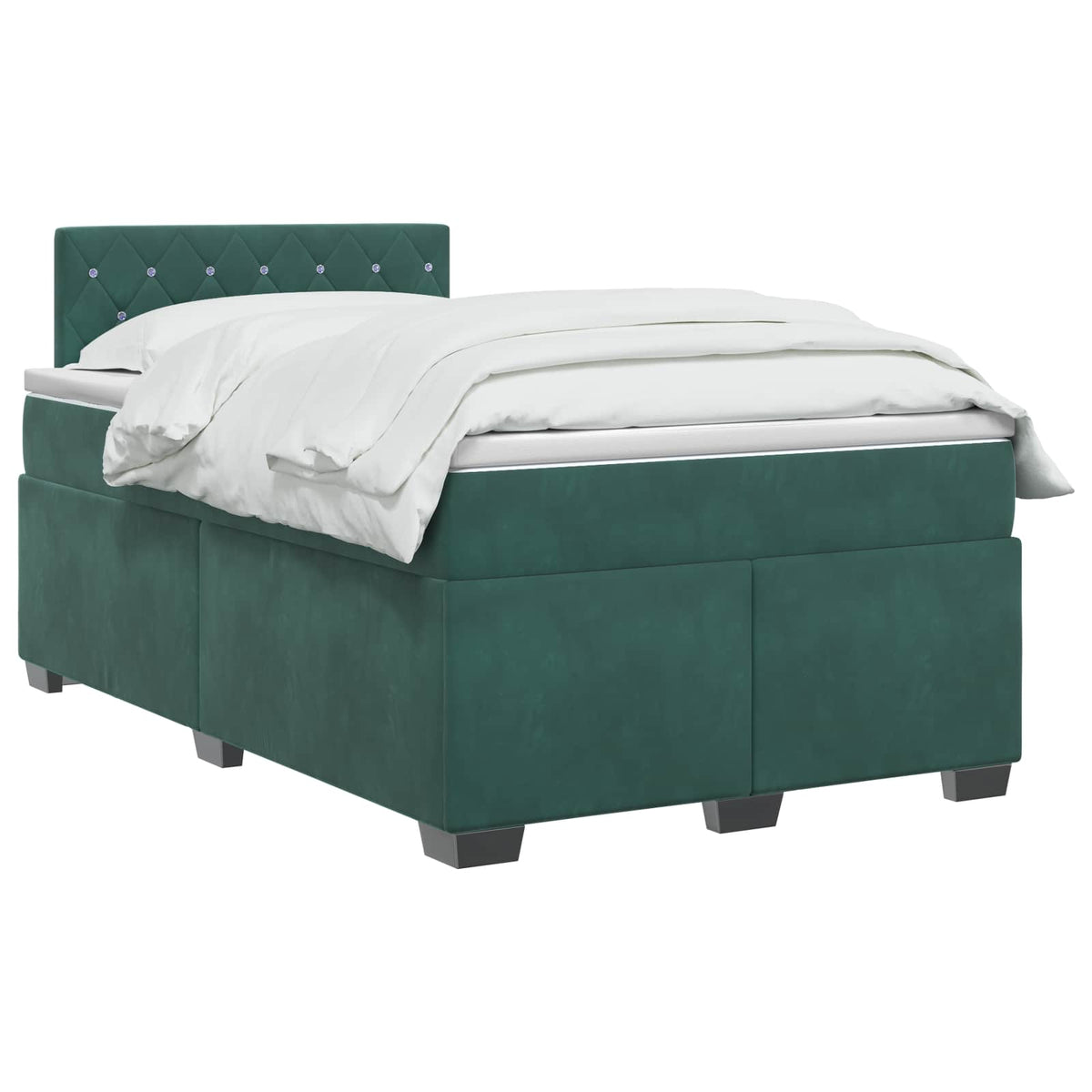 Boxspring krevet s madracem Tamnozelena 120 x 190 cm Baršun
