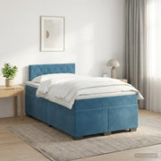 Boxspring krevet s madracem Tamno plava 120 x 200 cm Baršun