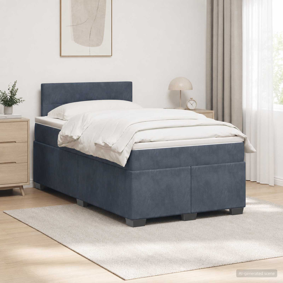Boxspring krevet s madracem Tamnosiva 120 x 190 cm Baršun