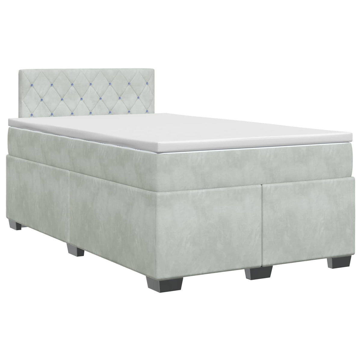 Boxspring krevet s madracem Svjetlosiva 120 x 200 cm Baršun
