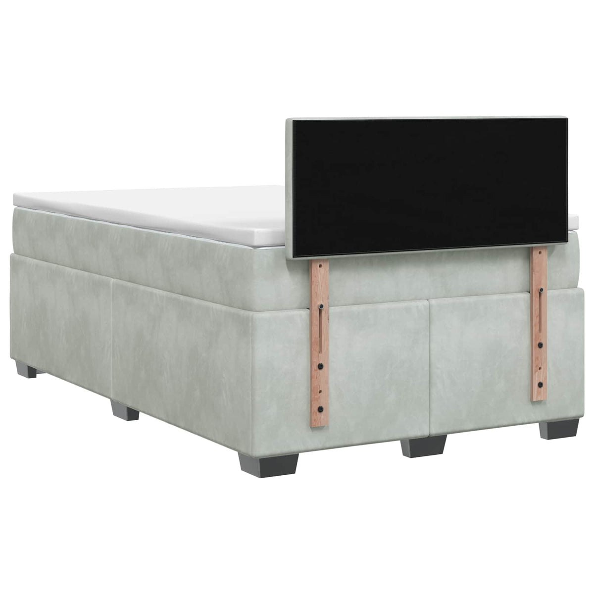 Boxspring krevet s madracem Svjetlosiva 120 x 200 cm Baršun