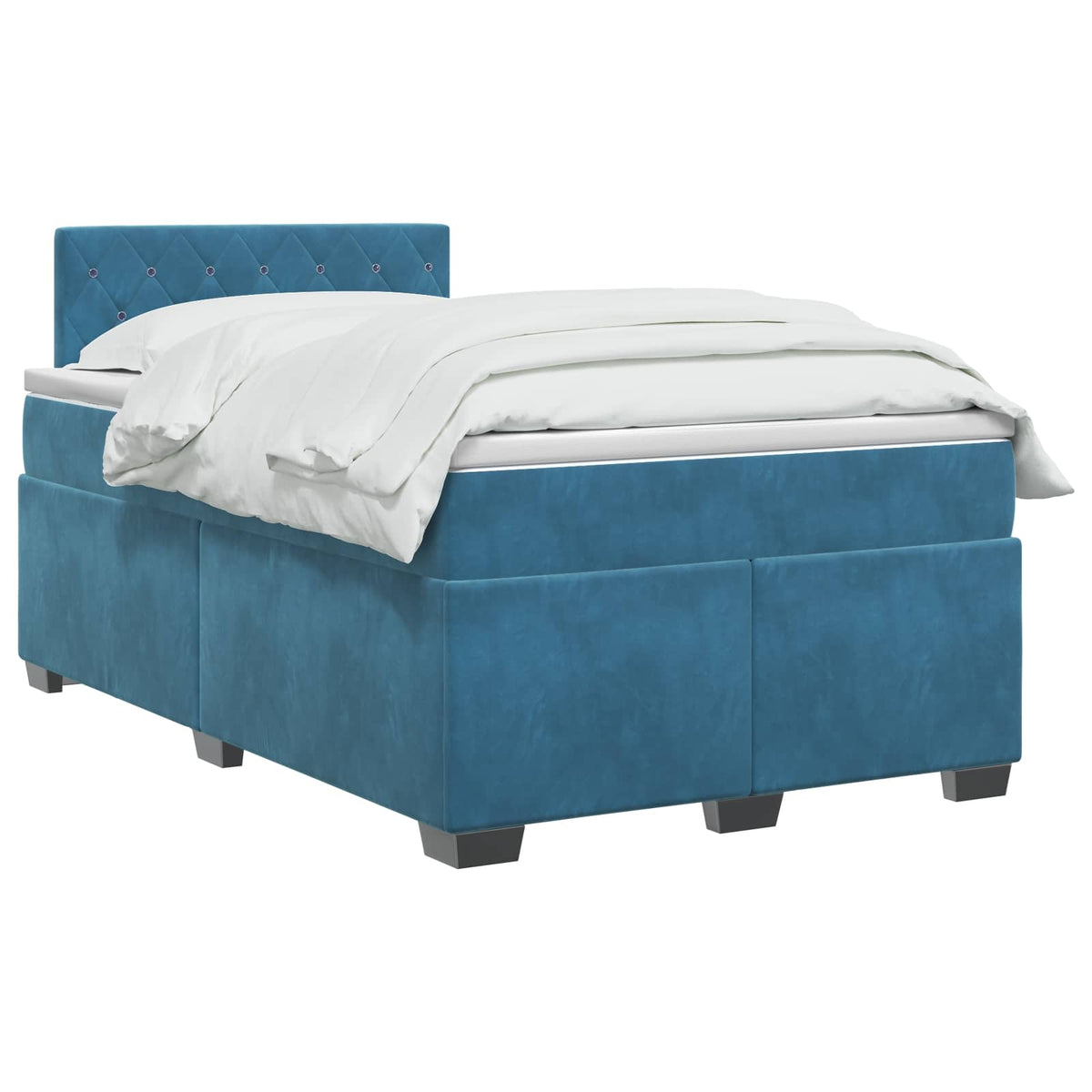 Boxspring krevet s madracem Tamno plava 120 x 200 cm Baršun