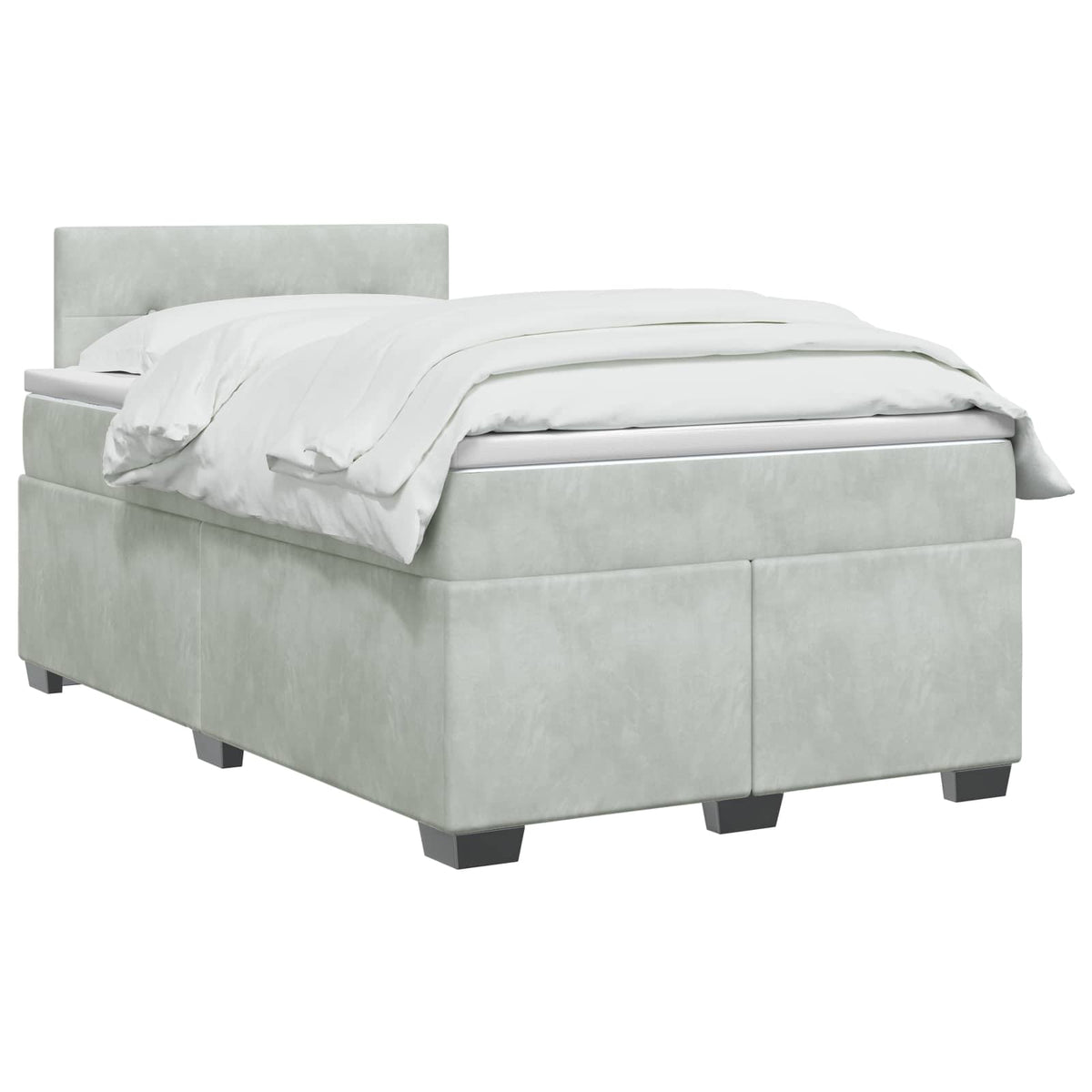 Boxspring krevet s madracem Svjetlosiva 120 x 200 cm Baršun