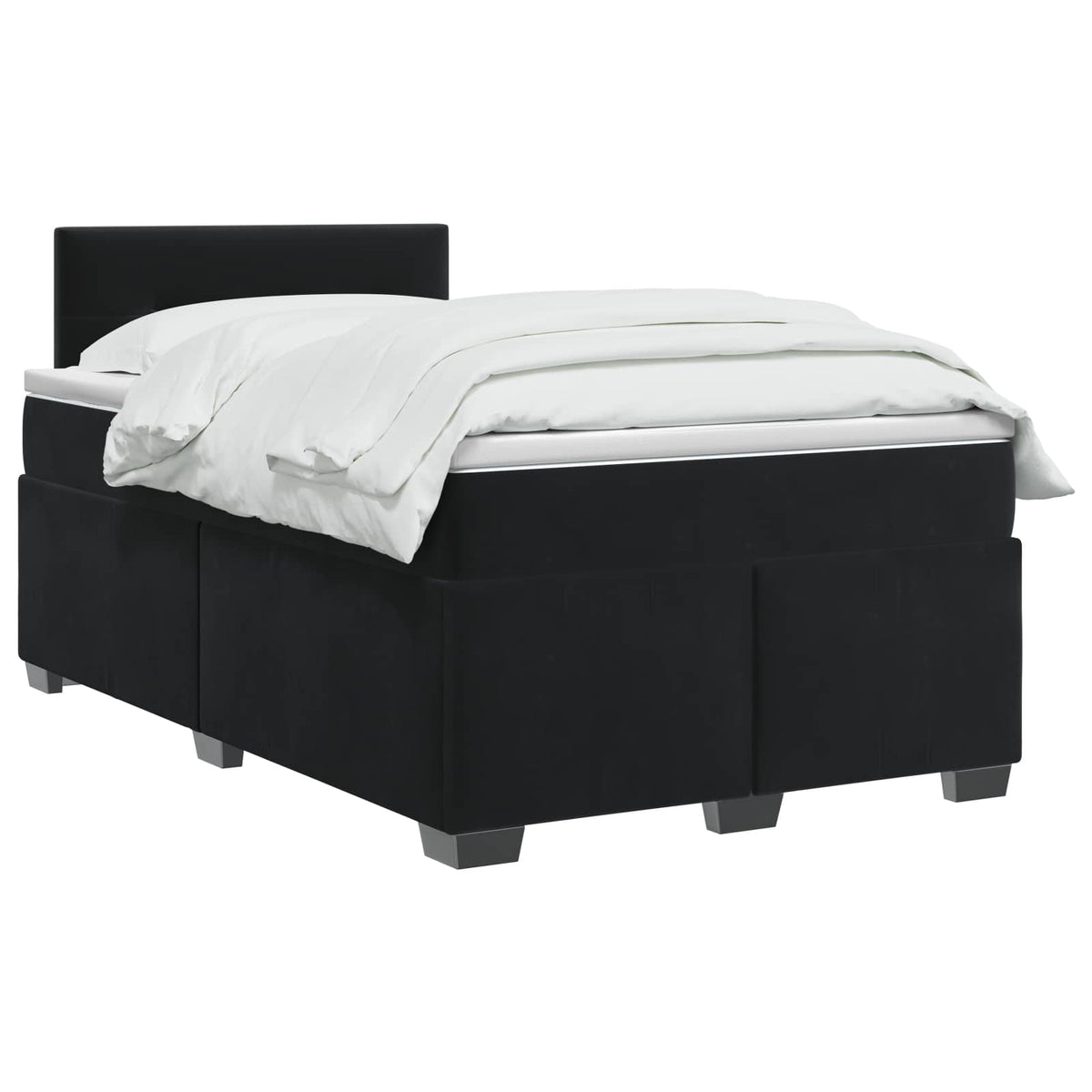 Boxspring krevet s madracem Crna 120 x 200 cm Baršun