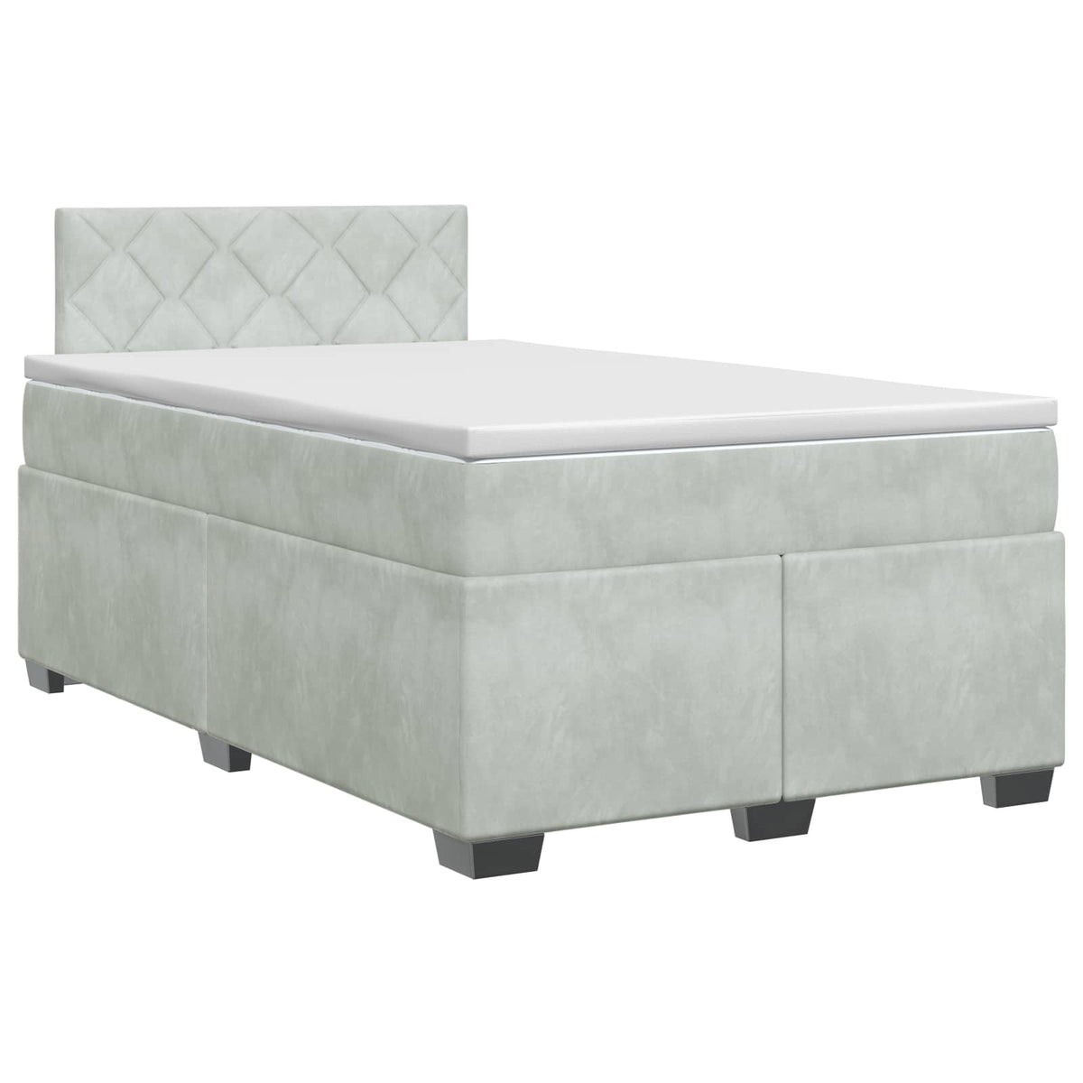 Boxspring krevet s madracem Svjetlosiva 120 x 200 cm Baršun