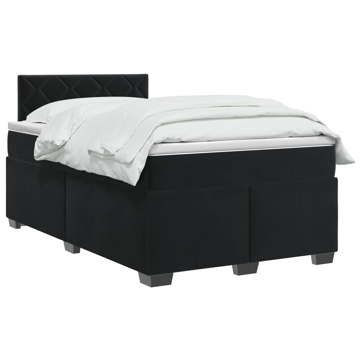 Boxspring krevet s madracem Crna 120 x 200 cm Baršun
