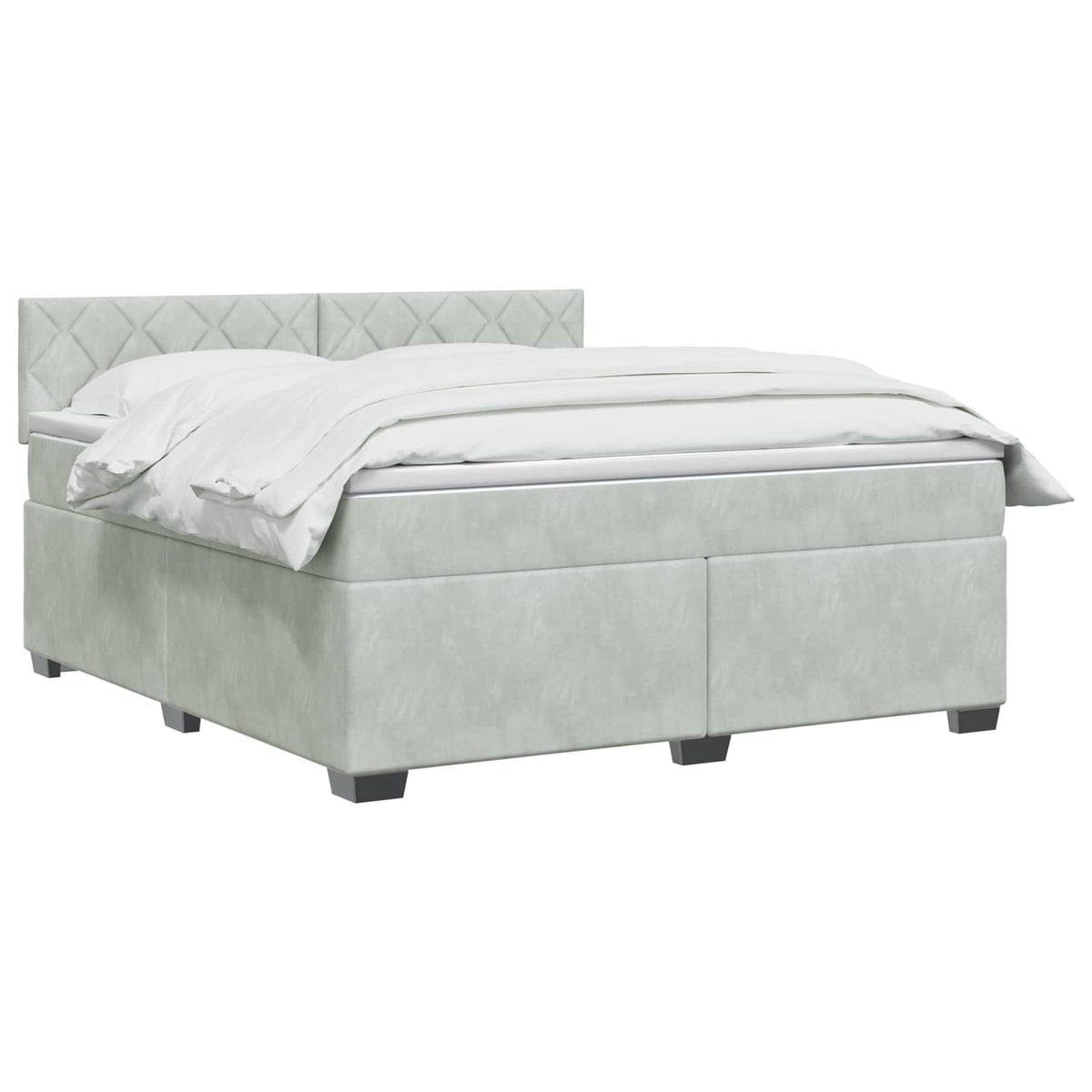 Boxspring krevet s madracem Svjetlosiva 140 x 190 cm Baršun