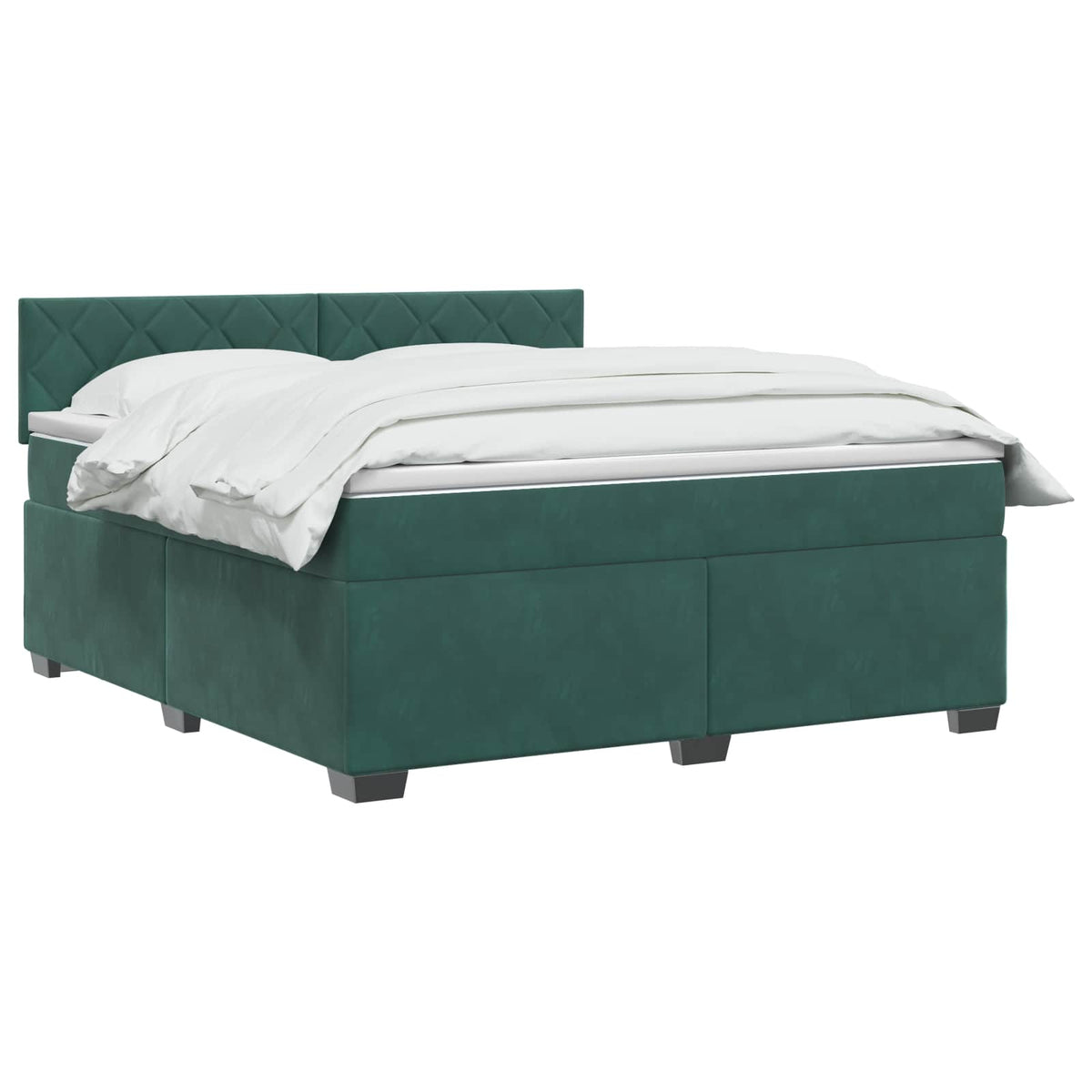 Boxspring krevet s madracem Tamnozelena 140 x 190 cm Baršun