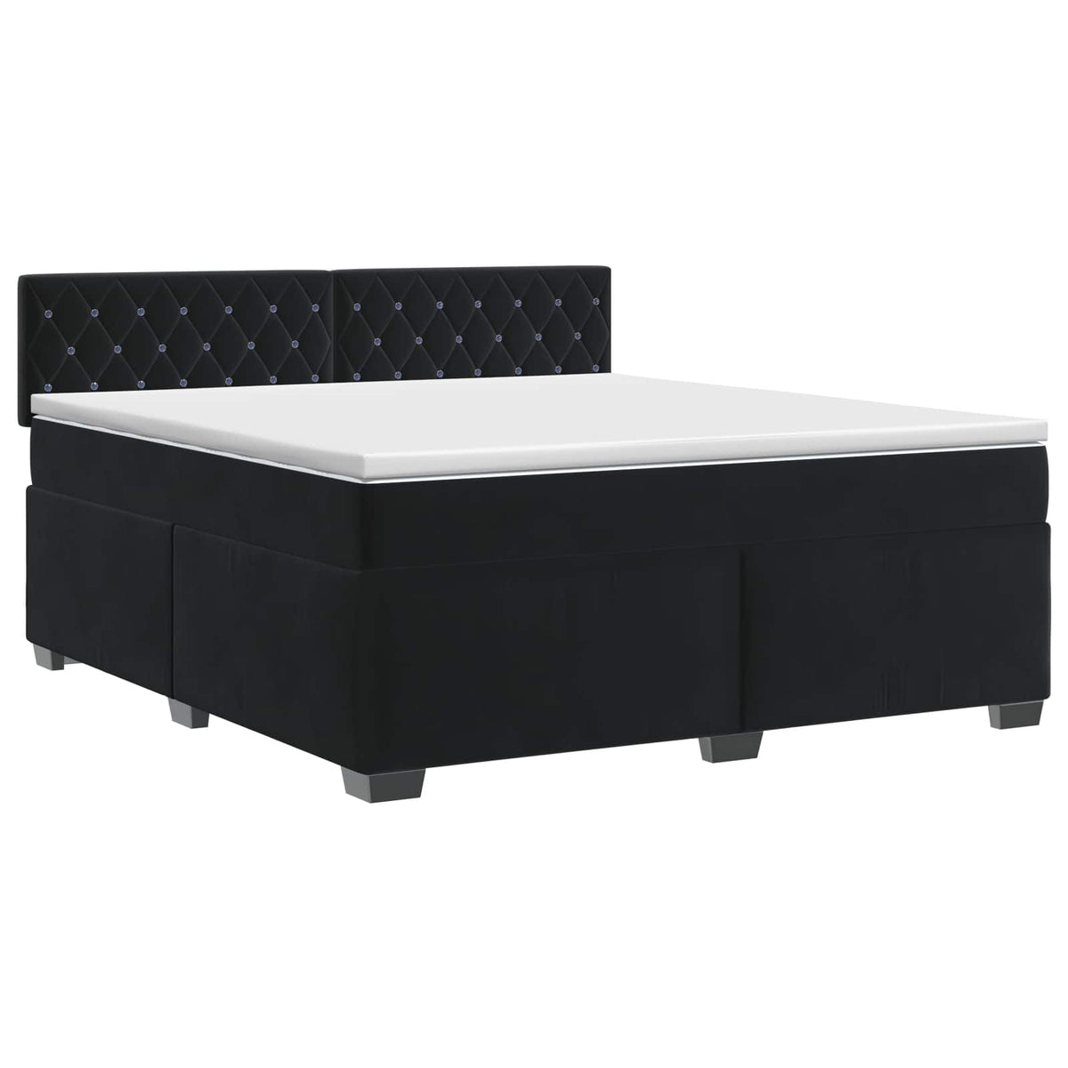 Boxspring krevet s madracem Crna 140 x 200 cm Baršun