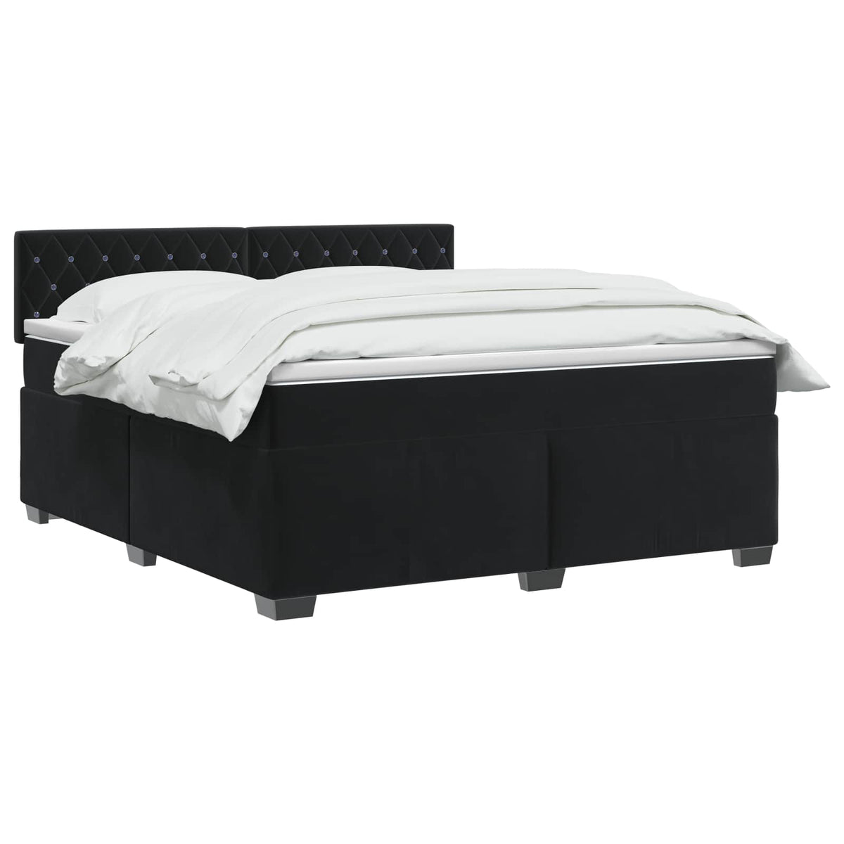 Boxspring krevet s madracem Crna 140 x 200 cm Baršun