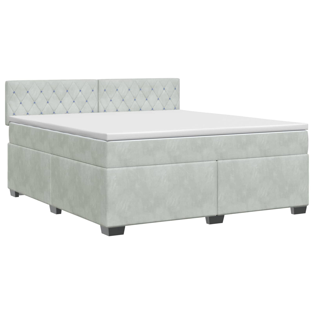 Boxspring krevet s madracem Svjetlosiva 160 x 200 cm Baršun