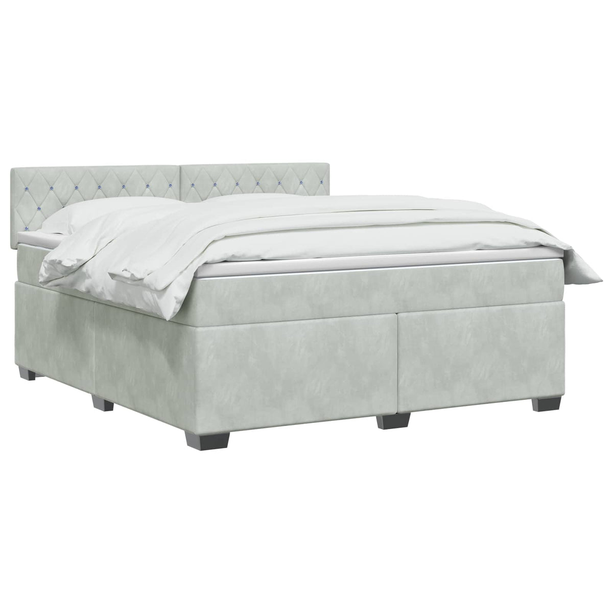 Boxspring krevet s madracem Svjetlosiva 160 x 200 cm Baršun