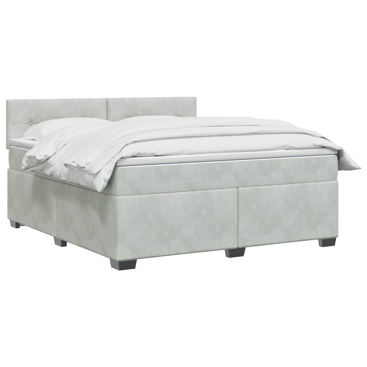 Boxspring krevet s madracem Svjetlosiva 160 x 200 cm Baršun