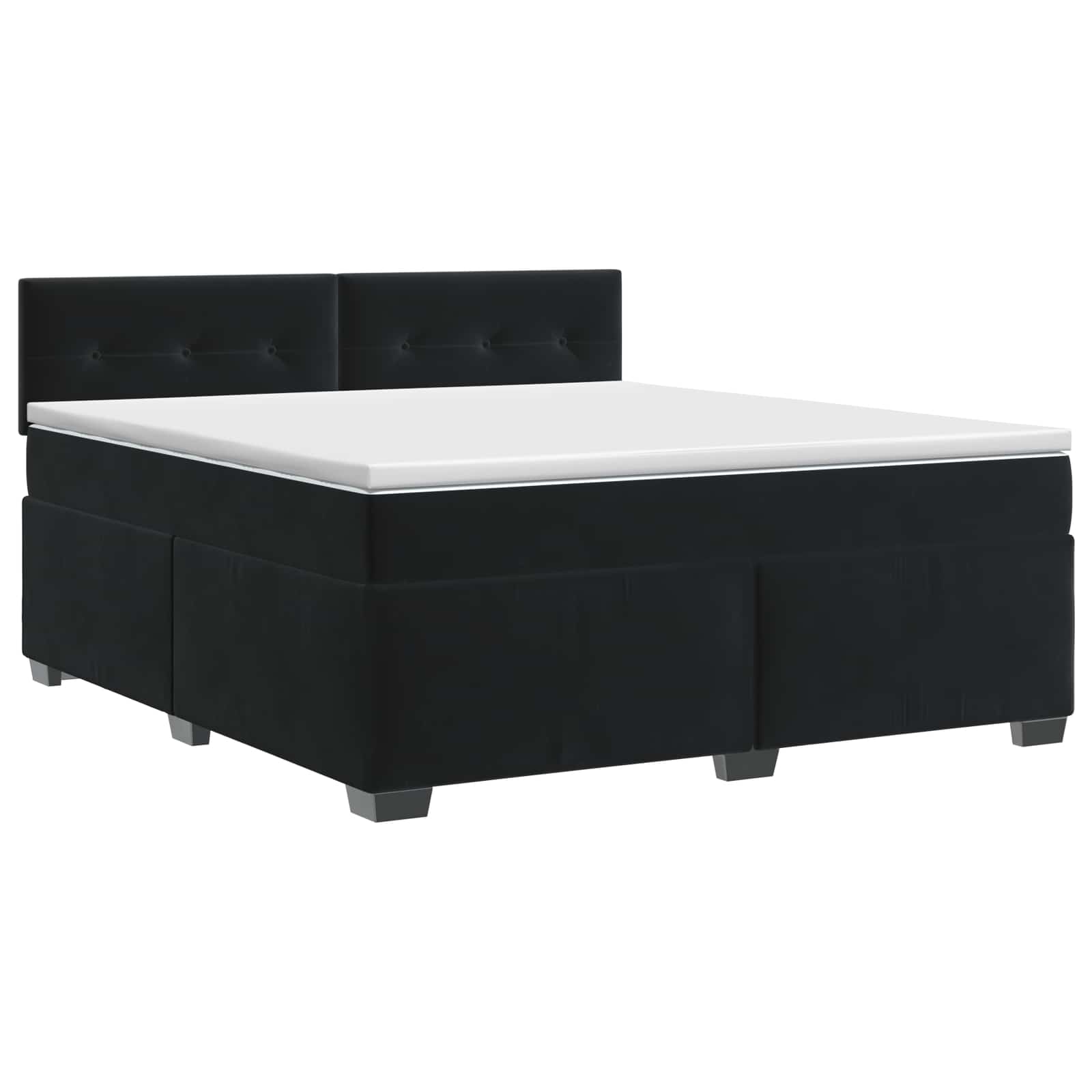 Boxspring krevet s madracem Crna 160 x 200 cm Baršun