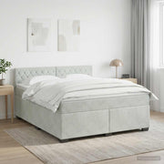 Boxspring krevet s madracem Svjetlosiva 140 x 190 cm Baršun