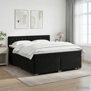 Boxspring krevet s madracem Crna 140 x 200 cm Baršun