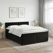 Boxspring krevet s madracem Crna 160 x 200 cm Baršun