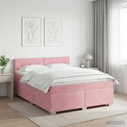 Boxspring krevet s madracem Ružičasta 160 x 200 cm Baršun