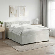 Boxspring krevet s madracem Svjetlosiva 140 x 190 cm Baršun