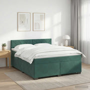 Boxspring krevet s madracem Tamnozelena 140 x 190 cm Baršun