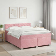 Boxspring krevet s madracem Ružičasta 140 x 190 cm Baršun