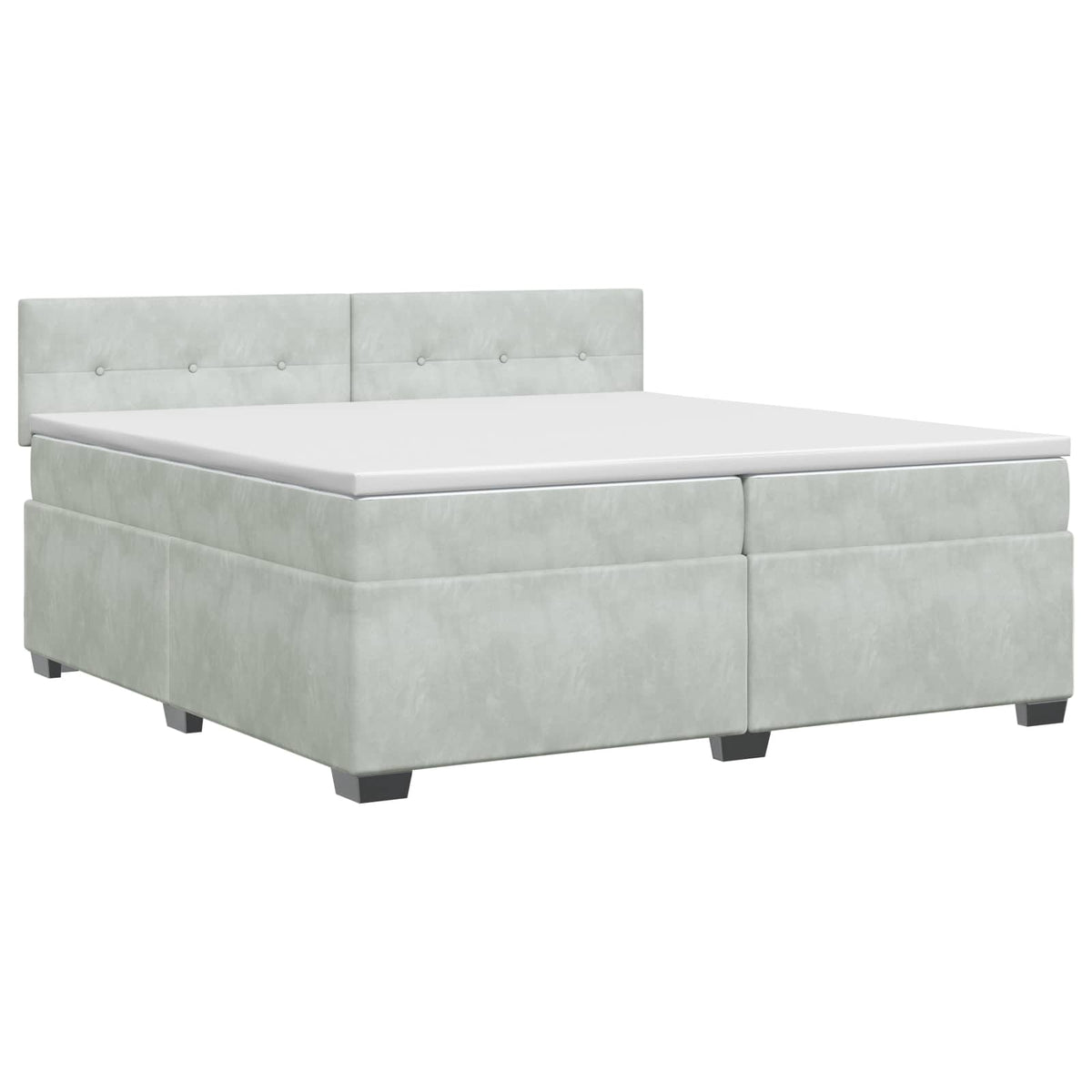 Boxspring krevet s madracem Svjetlosiva 200 x 200 cm Baršun