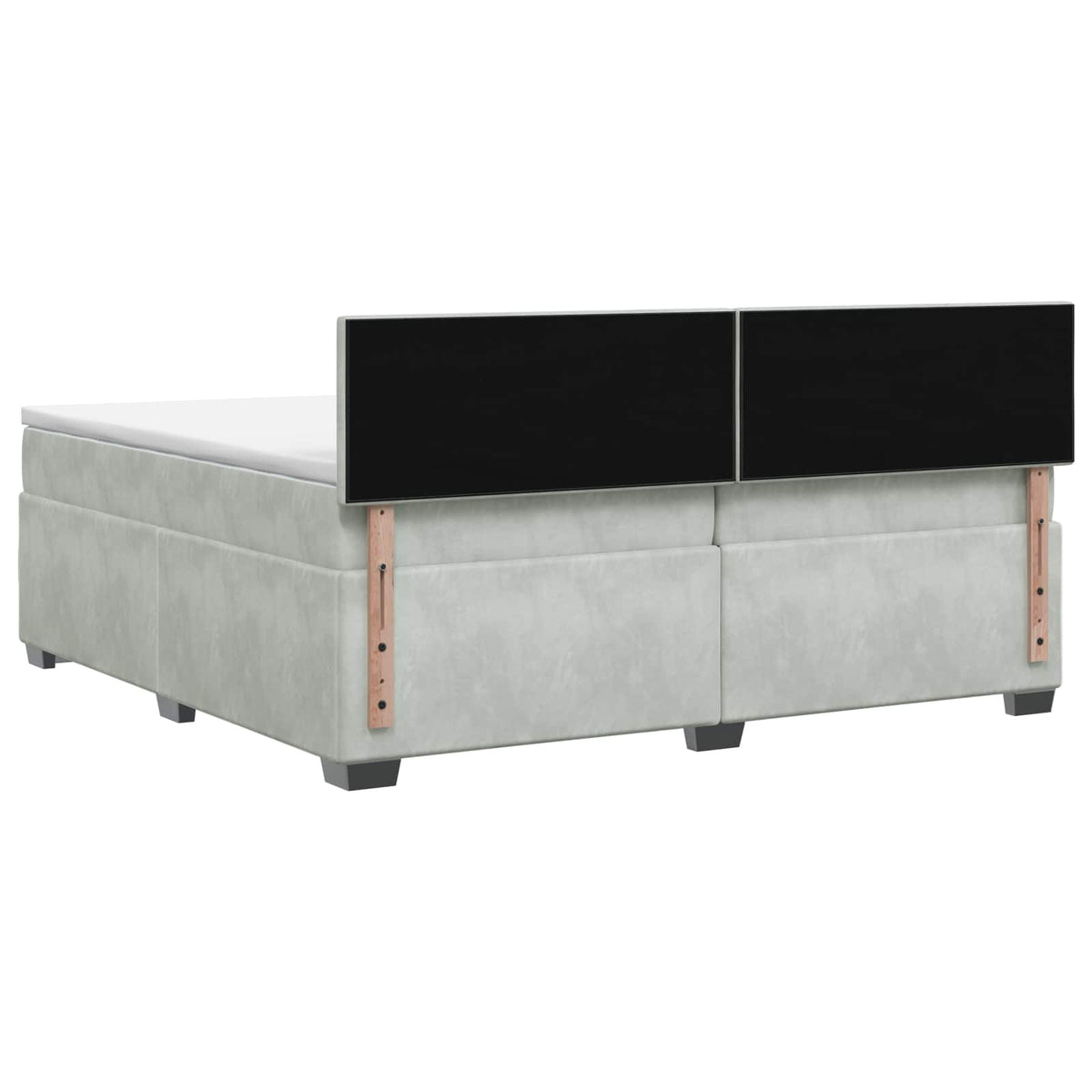 Boxspring krevet s madracem Svjetlosiva 200 x 200 cm Baršun