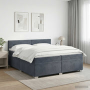Boxspring krevet s madracem Tamnosiva 200 x 200 cm Baršun
