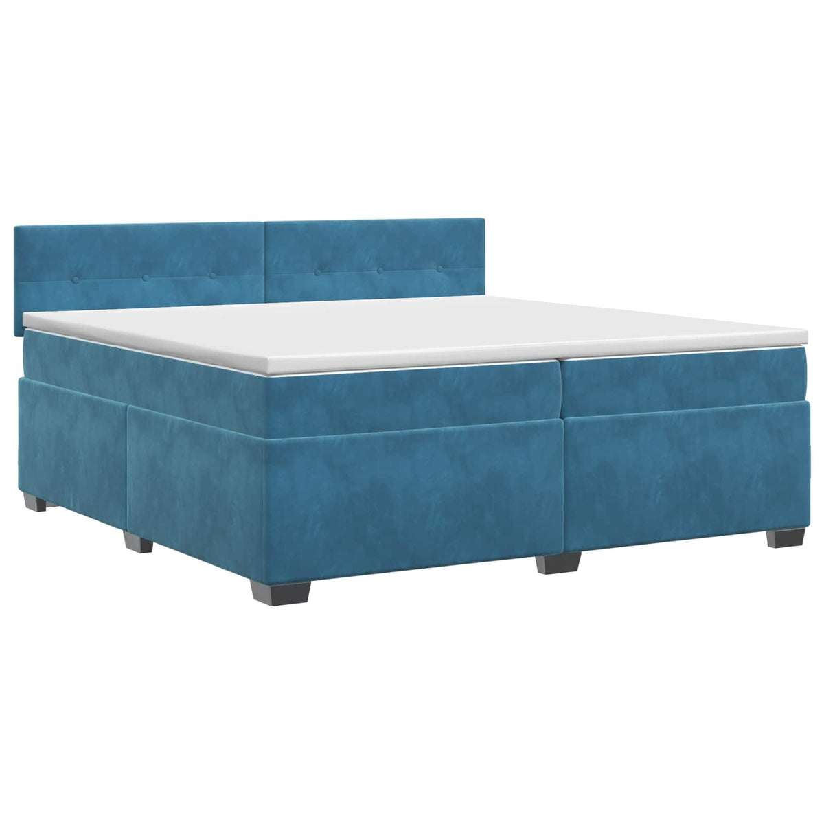 Boxspring krevet s madracem Tamno plava 200 x 200 cm Baršun