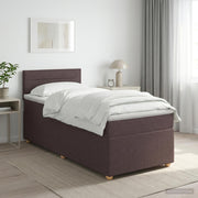 Boxspring krevet s madracem Tamno smeđa 90 x 190 cm Tkanina