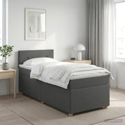 Boxspring krevet s madracem Tamnosiva 90 x 190 cm Tkanina