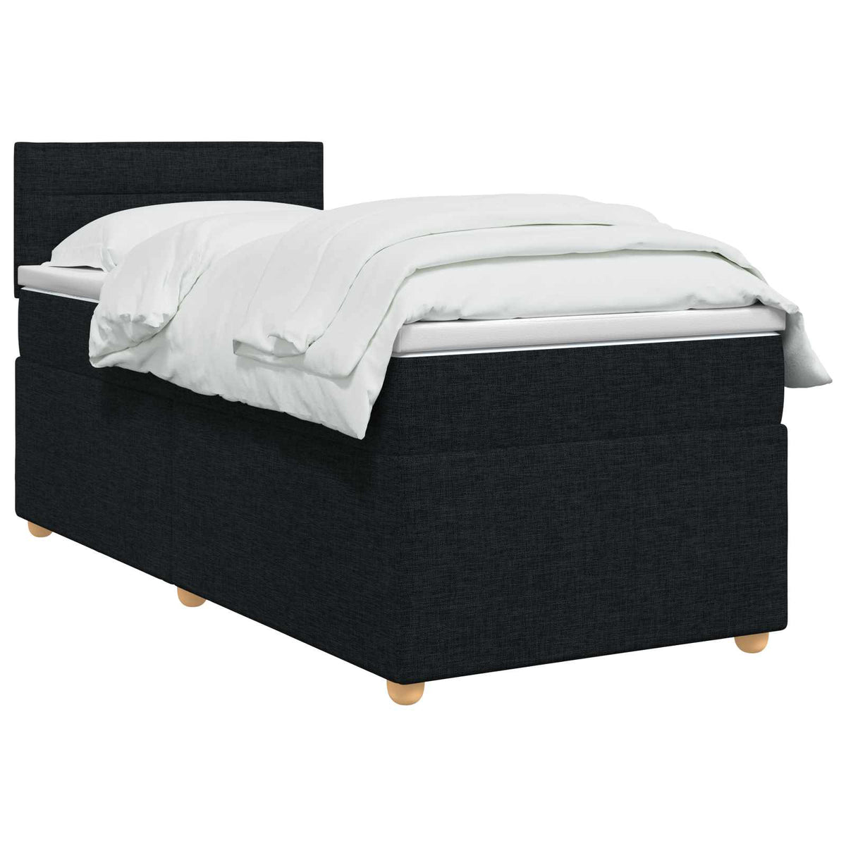 Boxspring krevet s madracem Crna 90 x 190 cm Tkanina