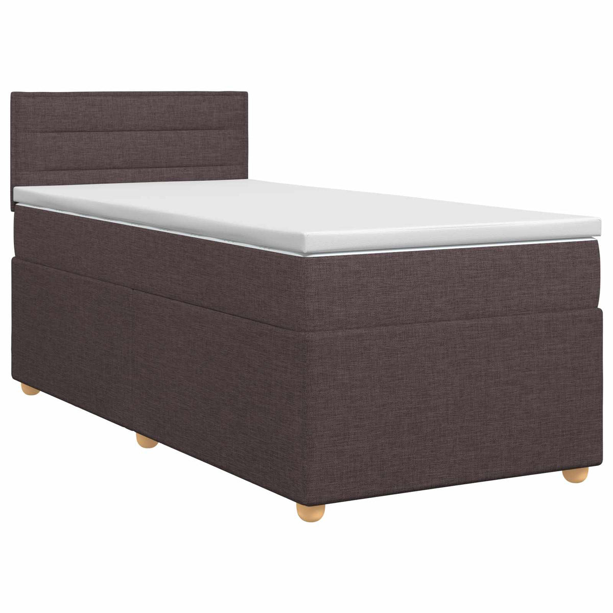 Boxspring krevet s madracem Tamno smeđa 90 x 190 cm Tkanina
