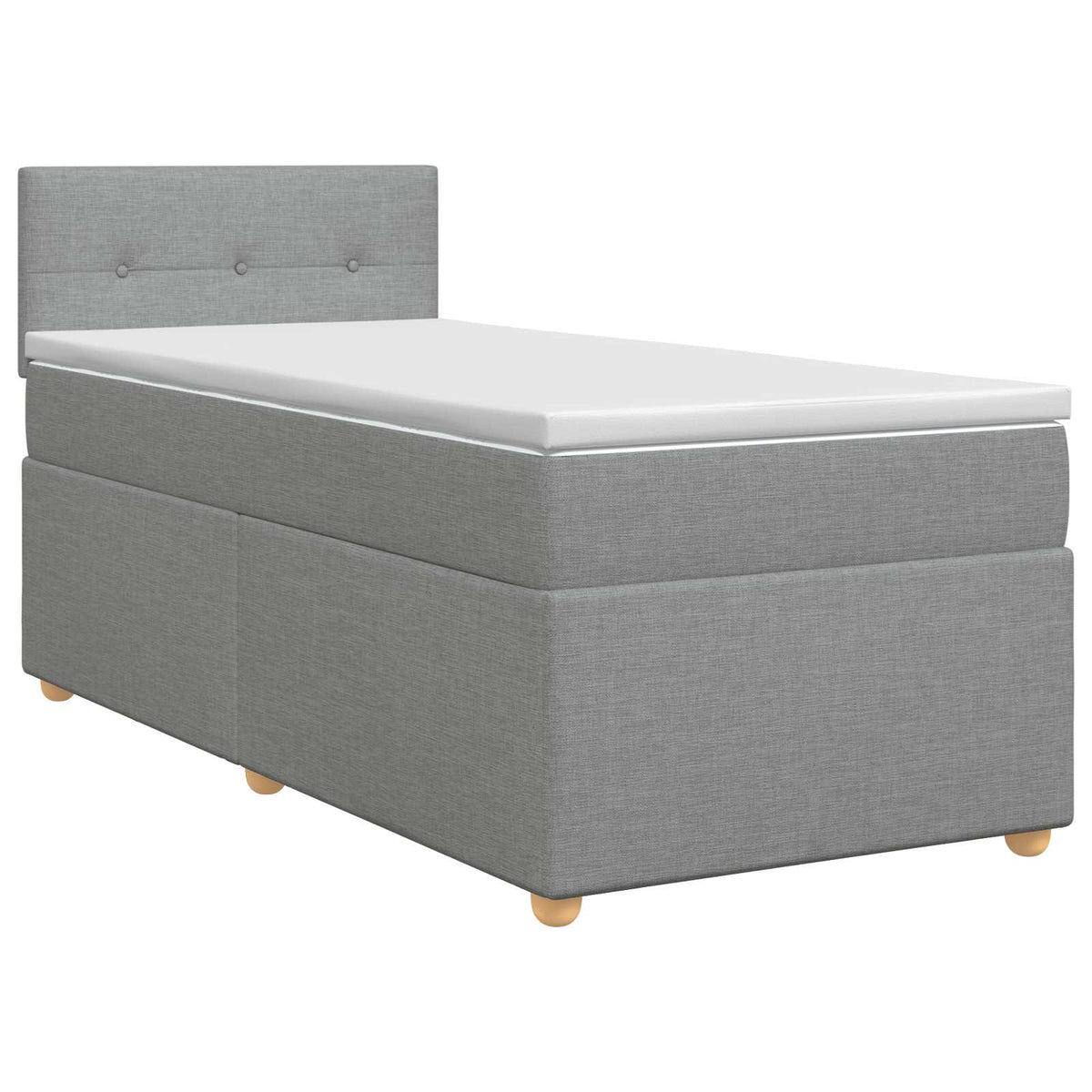 Boxspring krevet s madracem Svjetlosiva 90 x 190 cm Tkanina