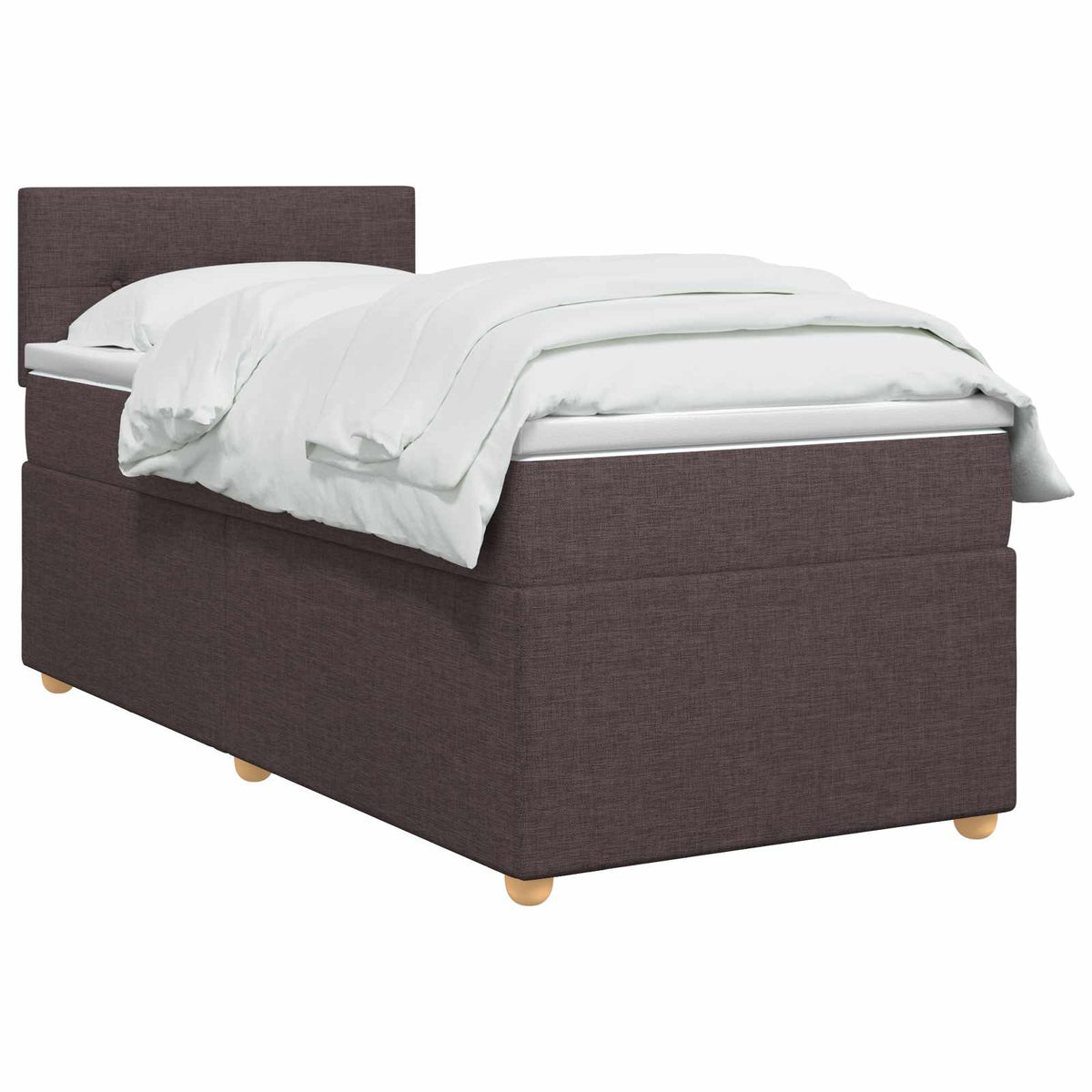 Boxspring krevet s madracem Tamno smeđa 90 x 190 cm Tkanina